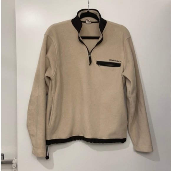 ✨Tan and black Sherpa old navy pull over 1/4 zip - Picture 1 of 5